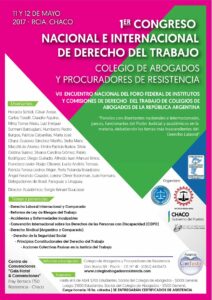 Congreso Nacional e Internacional de Derecho del Trabajo y Séptimo Encuentro del Foro Federal de Institutos y Comisiones de Derecho del Trabajo